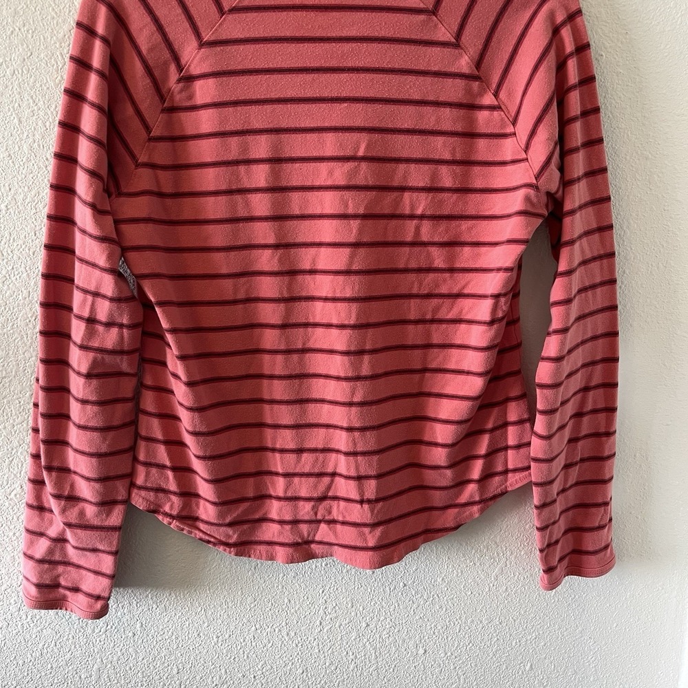 Vintage Y2K Gap Women's T-Shirt Size L Long Sleeve Scoop Neck Striped Pink - Picture 9 of 13